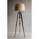 Vintage Look 62.25 Lampadaire Trépied Mariner Base Bois Drum Tan Tissu Ombre