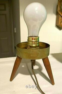 Vintage MID Century En Plastique Ombre Lampe De Table Trépied Turquoise Bulles 16 1960's