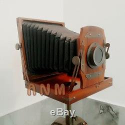 Vintage Style Antique Caméra Pliant Avec Trépied Article Décoratif En Bois Accueil