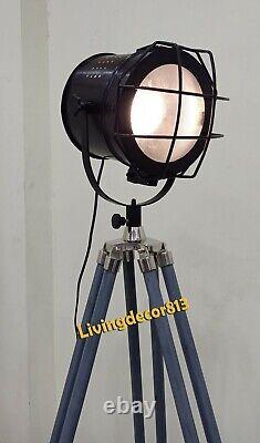 Vintage Style Studio Spotlight Lampe De Sol Trépied Bois Maison Et Décoration De Bureau