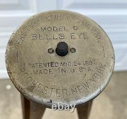 Vintage Wood Camera Tripod Eastman Kodak Modèle D Bulls Eye Patent 1897 Original