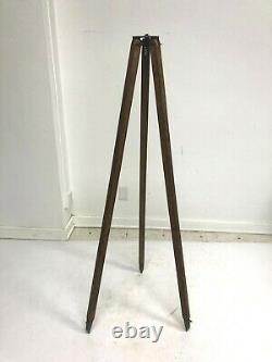 Vintage Wood Tripod Décor Rustique Transit Light Stand Survey Industrial Wooden Us
