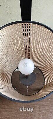 Vntg MID Century Tableau Moderne Danois Tripod Lamp Des Années 1960